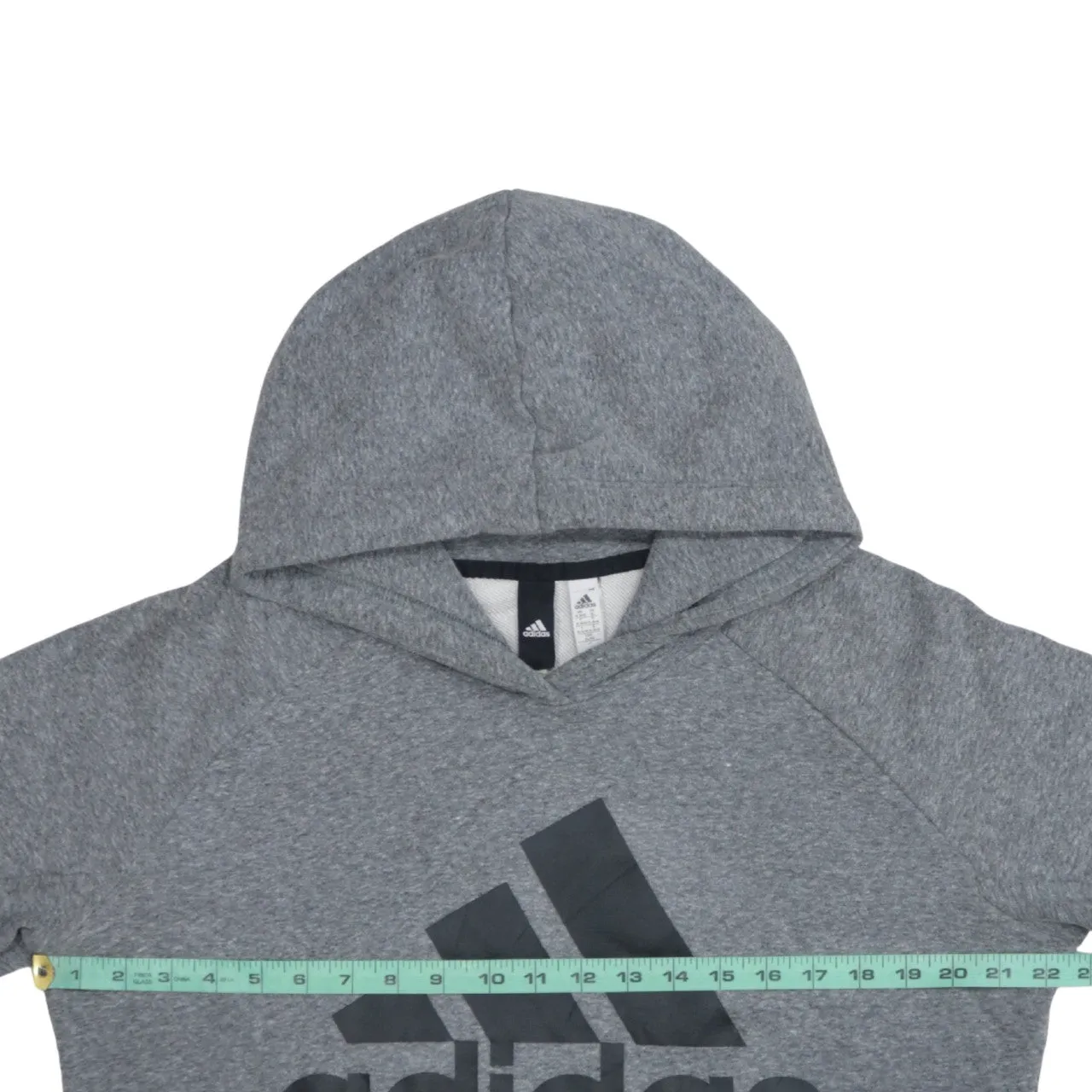 Adidas Grey Hoodie Women’s XLarge Printed Logo Longline Raglan Casual Sweatshirt Top sold by Vintage Club product image thumbnail 5