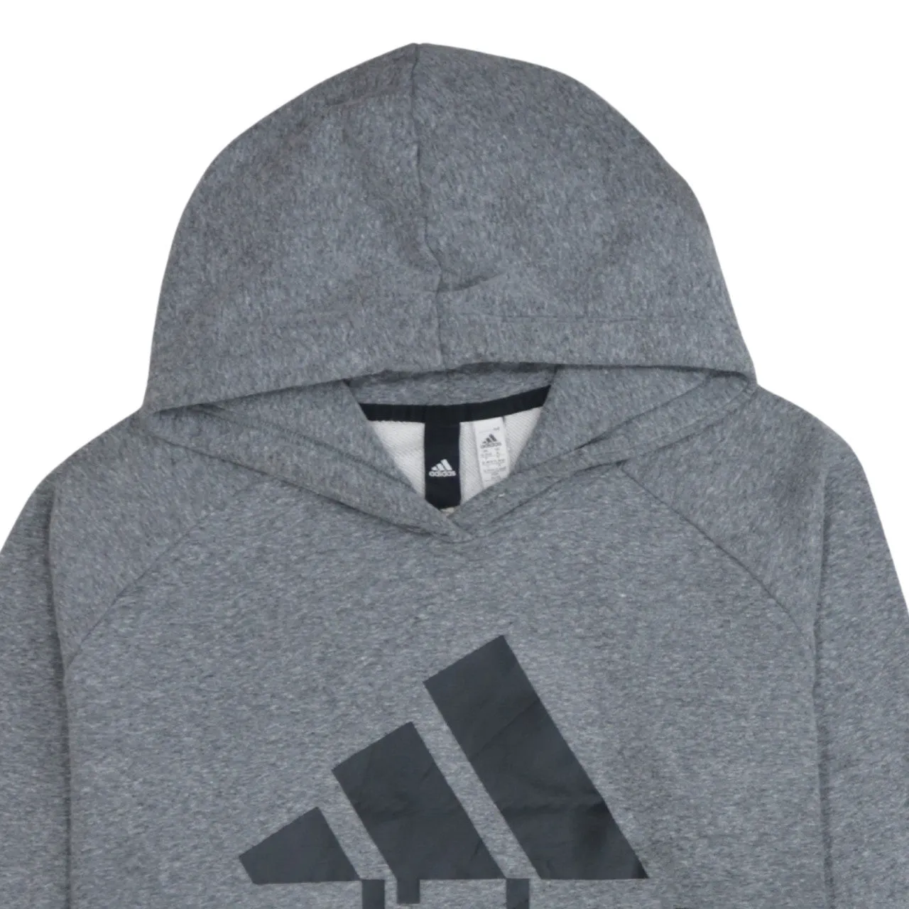 Adidas Grey Hoodie Women’s XLarge Printed Logo Longline Raglan Casual Sweatshirt Top sold by Vintage Club product image thumbnail 3