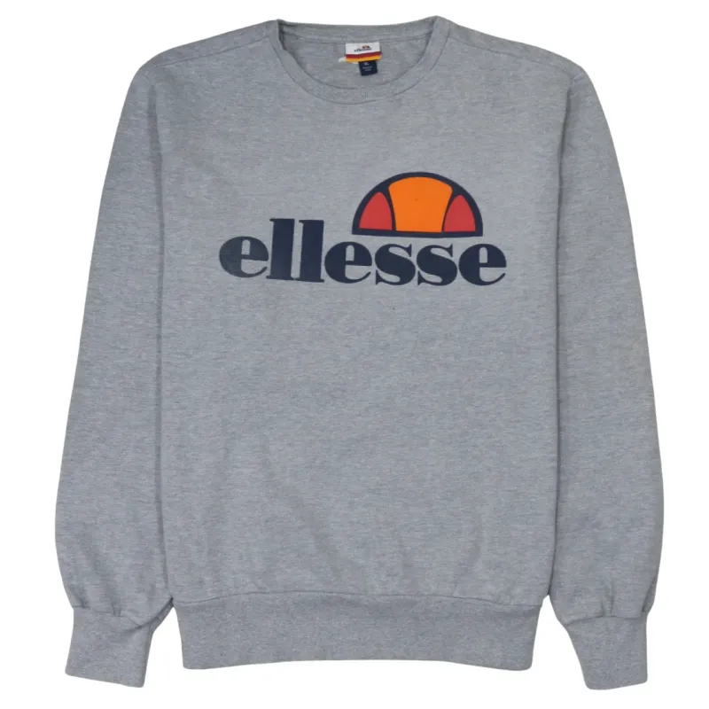 Ellesse Grey Sweatshirt Women’s XLarge Printed Front Logo Crewneck Pullover Fleece Top sold by Vintage Club