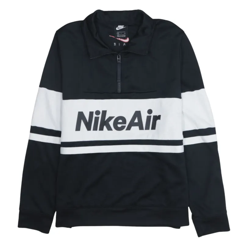 Nike Black White Quarter Zip Sweatshirt Men's Small Nike Air Logo Pullover Top made by Nike