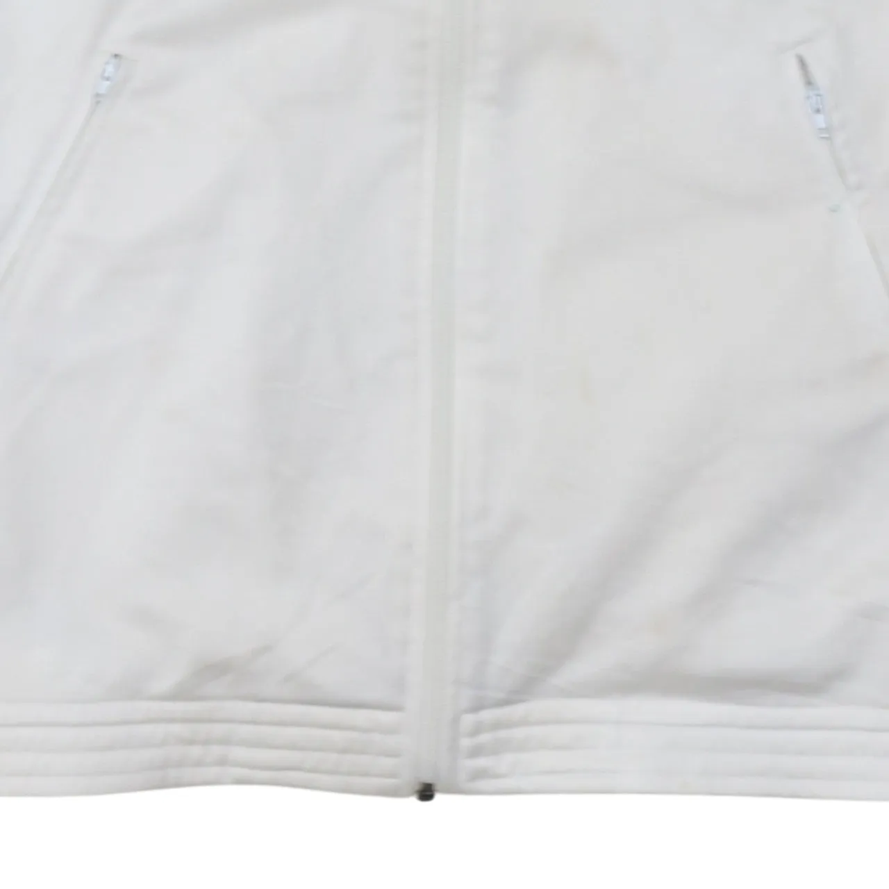 Champion White Track Jacket Men's Medium Embroidered Logo Tape Sleeves Zip Pocket Top sold by Vintage Club product image thumbnail 4