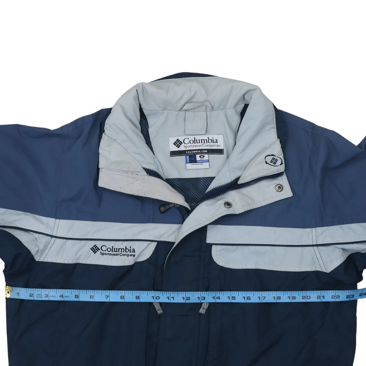 Columbia Navy Blue Windbreaker Jacket Men's Medium Embroidered Logo Zip Pockets Outerwear sold by Vintage Club product image thumbnail 5