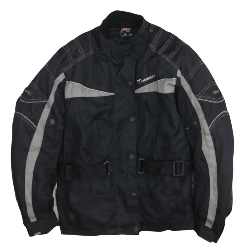 Polo Black Touring Jacket Men's Small Reflective Panels Belted Motorcycle Outerwear sold by Vintage Club