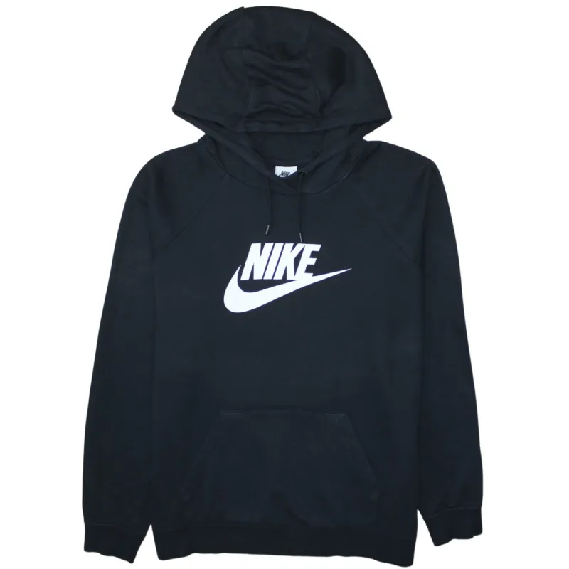 Nike Black Hoodie Women's XLarge Printed Logo Front Pocket Pullover Sweatshirt sold by Vintage Club