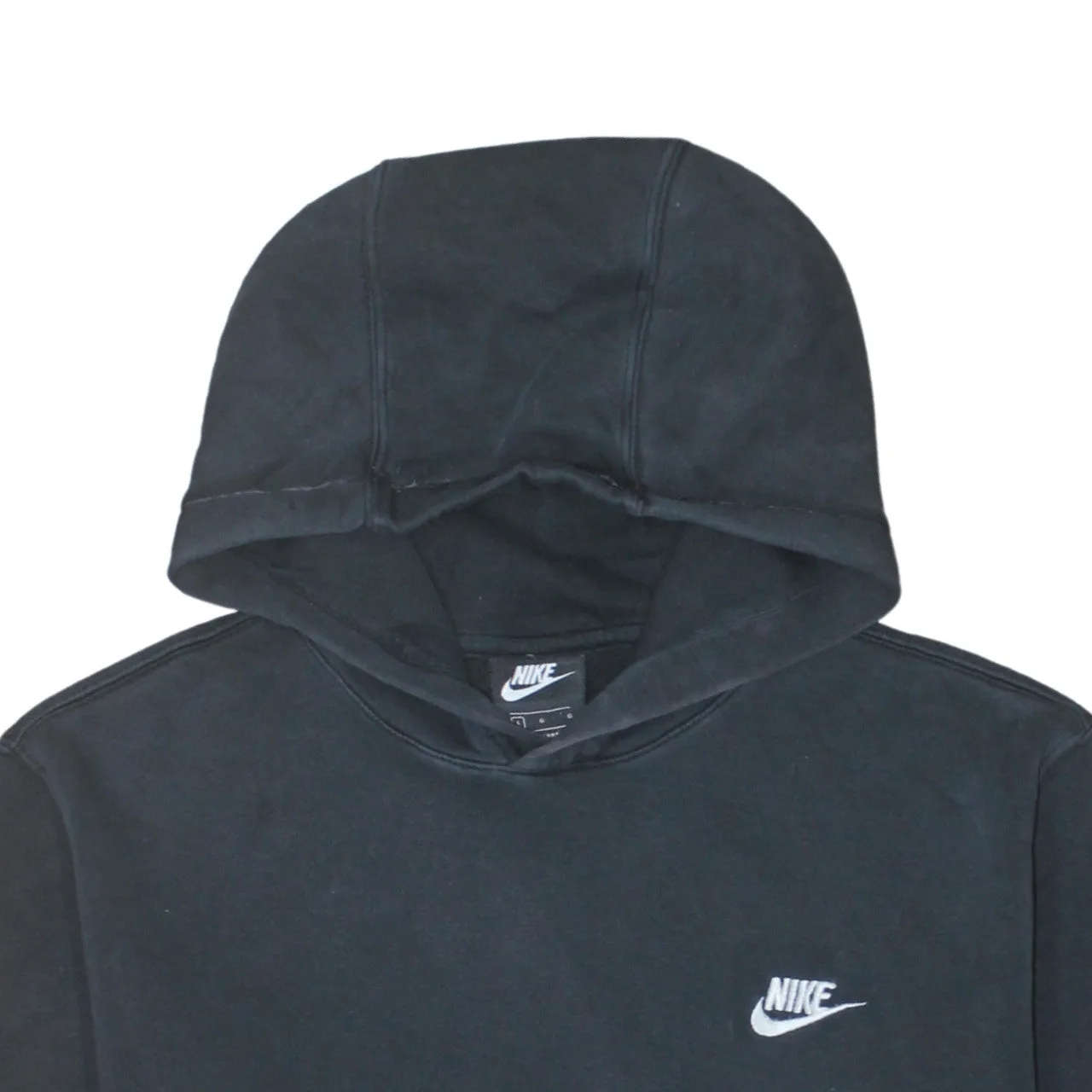Nike Black Pullover Hoodie Men's Large Embroidered Chest Swoosh Front Pocket Sweatshirt sold by Vintage Club product image thumbnail 3