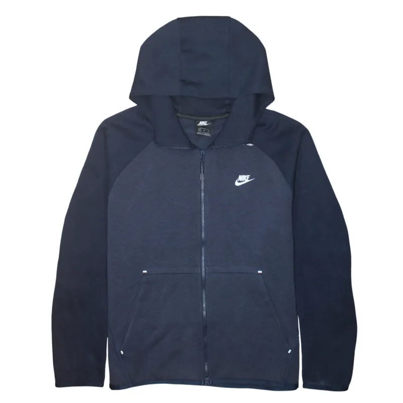 Nike Navy Blue Full Zip Hoodie Women’s XLarge Embroidered Swoosh Split Pockets Sweatshirt sold by Vintage Club