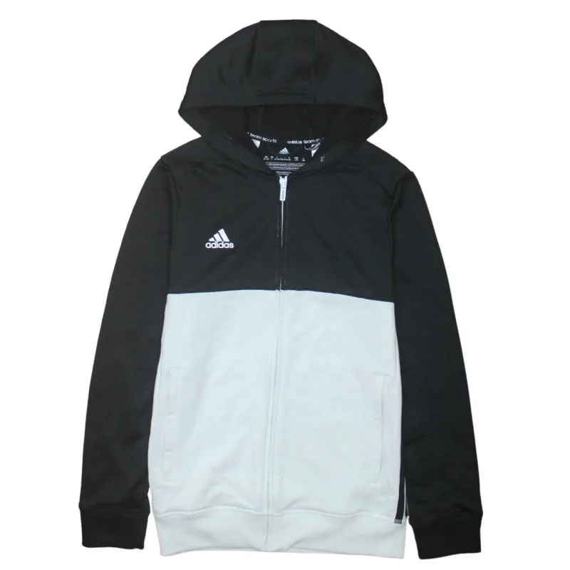 Adidas Black White Hoodie Women’s Large Full Zip Printed Logo Split Colour Top sold by Vintage Club