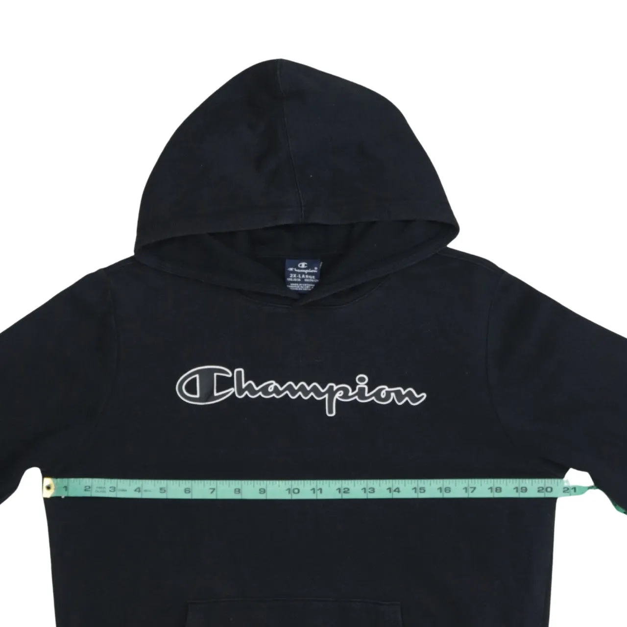 Champion Black Hoodie Women’s XXLarge Script Printed Logo Front Pocket Pullover Sweatshirt sold by Vintage Club product image thumbnail 5