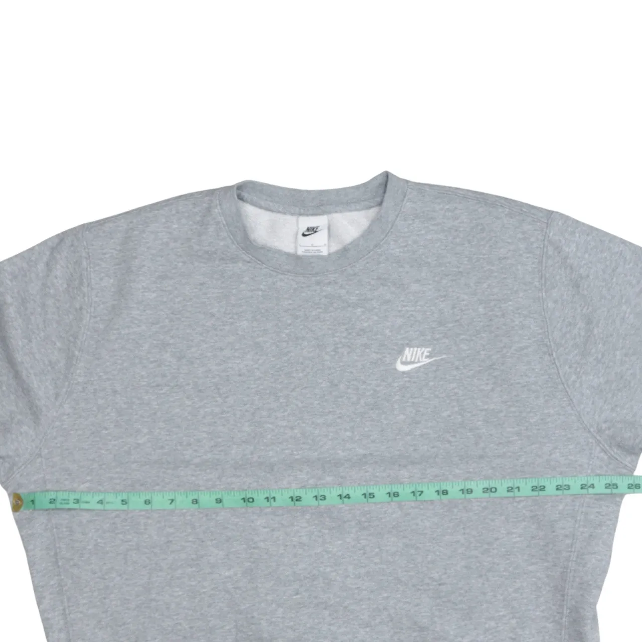 Nike Grey Crewneck Sweatshirt Men's Large Embroidered Swoosh Logo Fleece Pullover Top sold by Vintage Club product image thumbnail 5