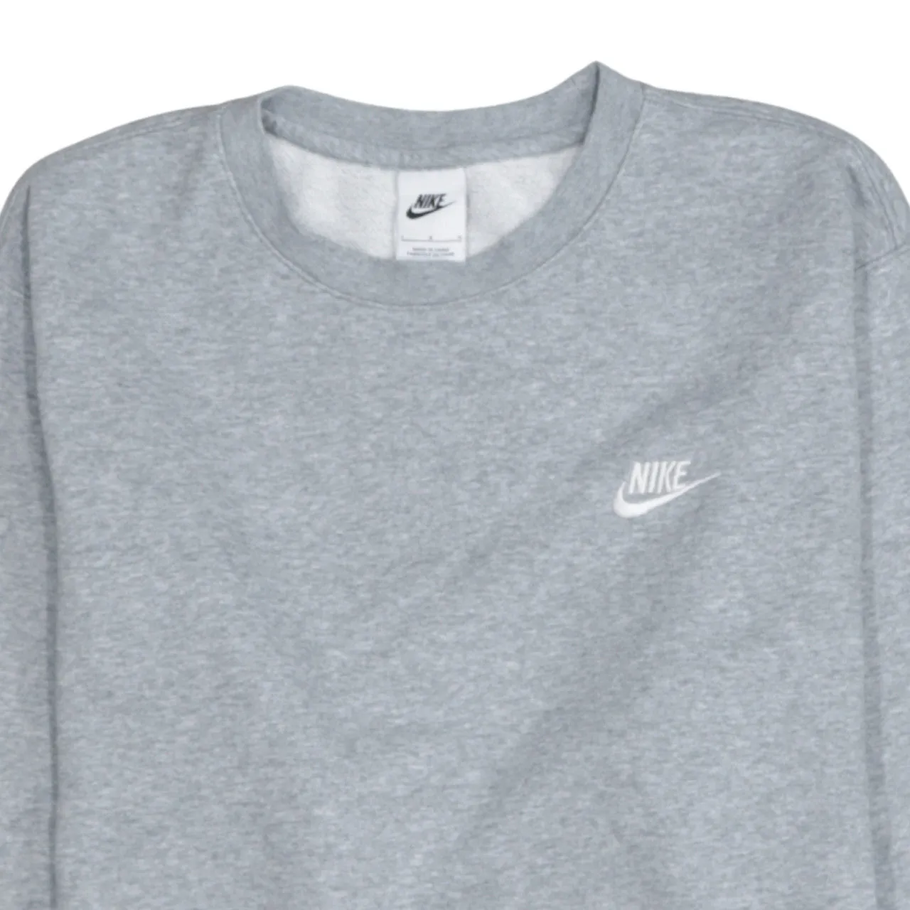Nike Grey Crewneck Sweatshirt Men's Large Embroidered Swoosh Logo Fleece Pullover Top sold by Vintage Club product image thumbnail 3