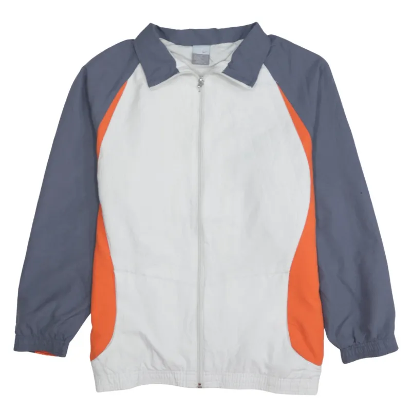Nike White Grey Orange Windbreaker Women’s XLarge Printed Nike Air Back Zip Jacket sold by Vintage Club