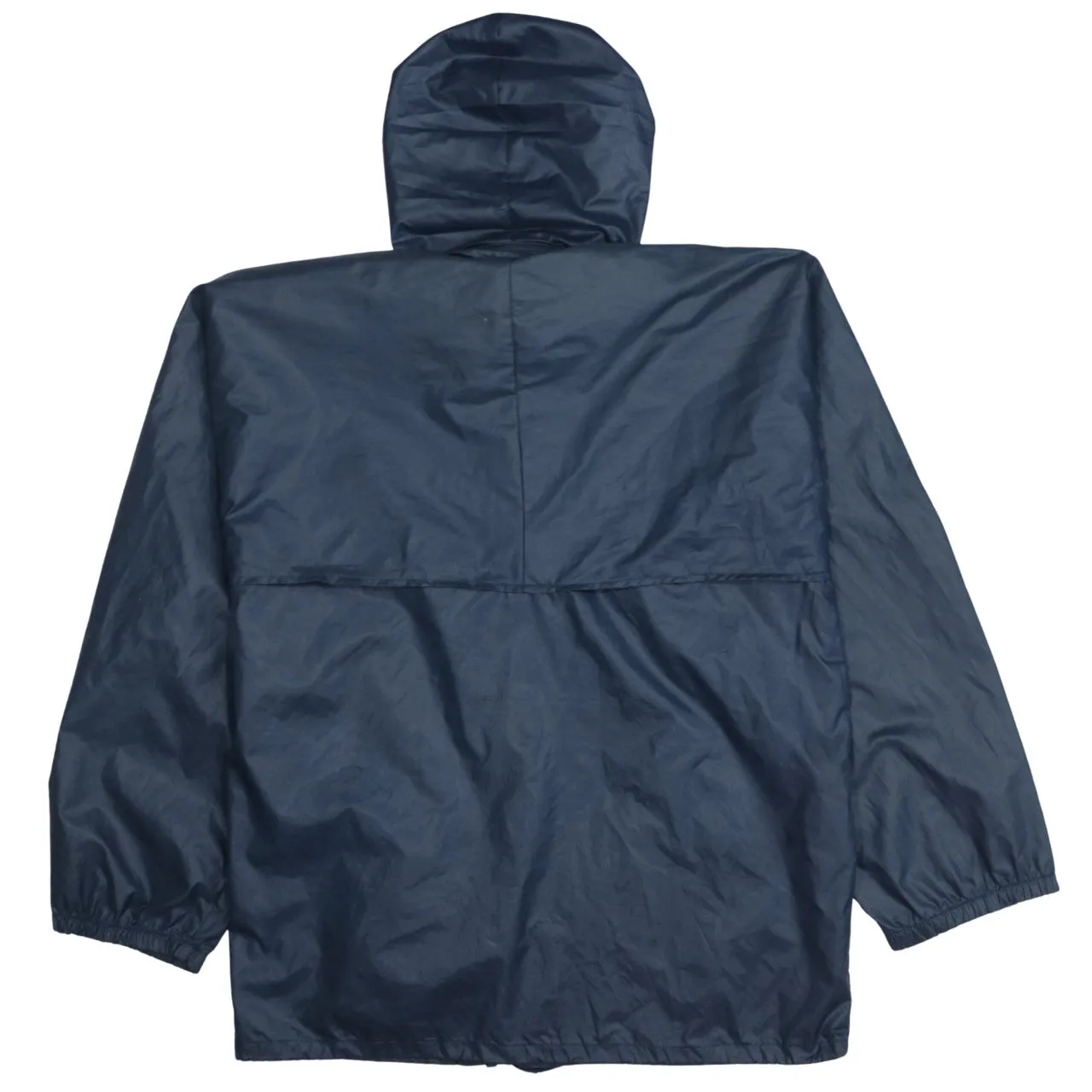 Adidas Navy Blue Hooded Windbreaker Women’s Large Printed Logo Zip Pockets Jacket sold by Vintage Club product image thumbnail 2