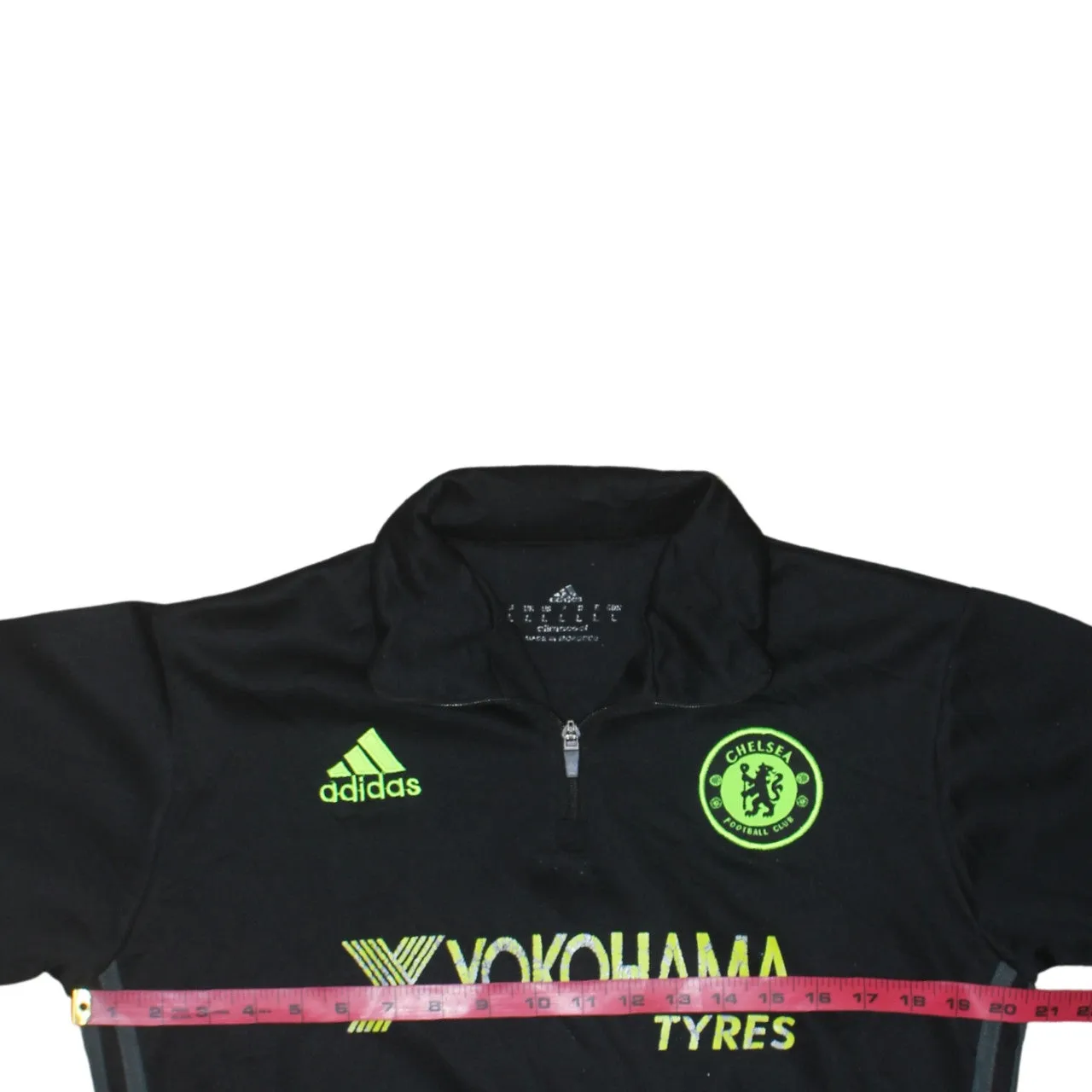 Adidas Black Sweatshirt Women’s Large Chelsea Yokohama Sponsor Printed Logos Training Top sold by Vintage Club product image thumbnail 5