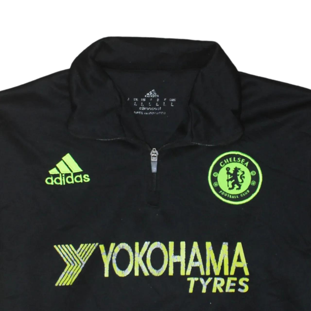 Adidas Black Sweatshirt Women’s Large Chelsea Yokohama Sponsor Printed Logos Training Top sold by Vintage Club product image thumbnail 3