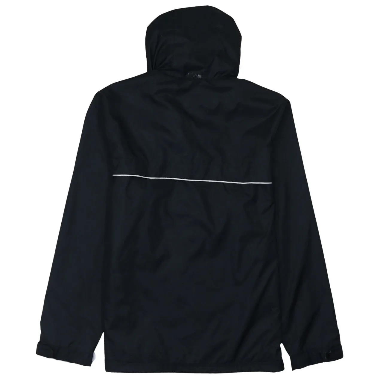 Adidas Black Windbreaker Jacket Men's Small Hooded Three Stripe Reflective Trim Outerwear sold by Vintage Club product image thumbnail 2