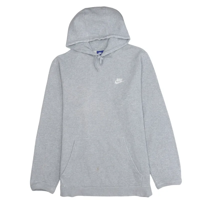 Nike Grey Hoodie Women’s XLarge Embroidered Swoosh Logo Front Pocket Pullover Sweatshirt sold by Vintage Club