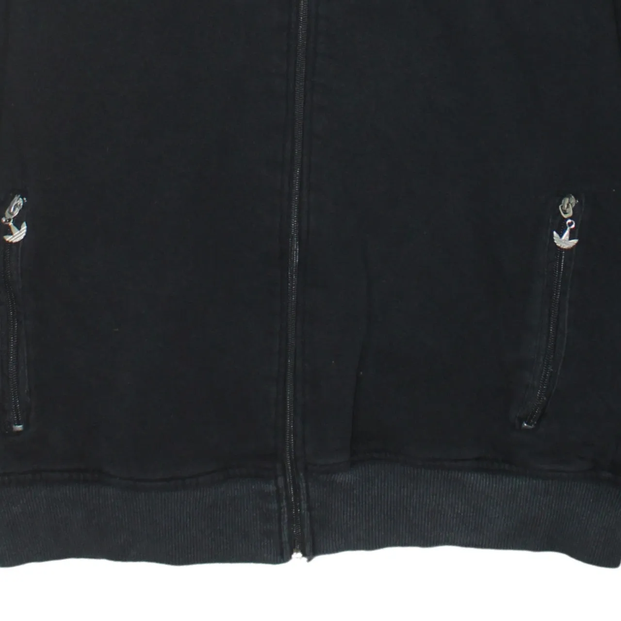 Adidas Black Zip Hoodie Women’s Large Trefoil Logo Three Stripe Sleeves Sweatshirt sold by Vintage Club product image thumbnail 4