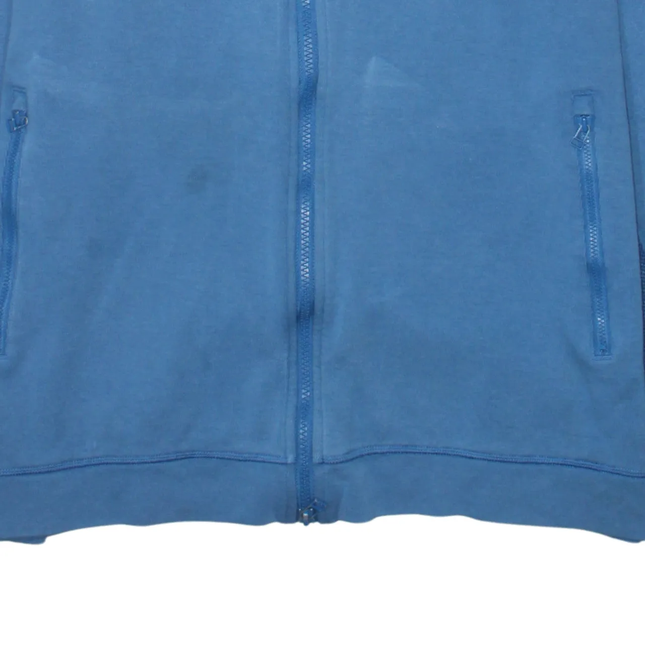 Adidas Blue Full Zip Hoodie Men's Large Trefoil Embroidered Logo Three Stripe Sleeves Sweatshirt sold by Vintage Club product image thumbnail 4