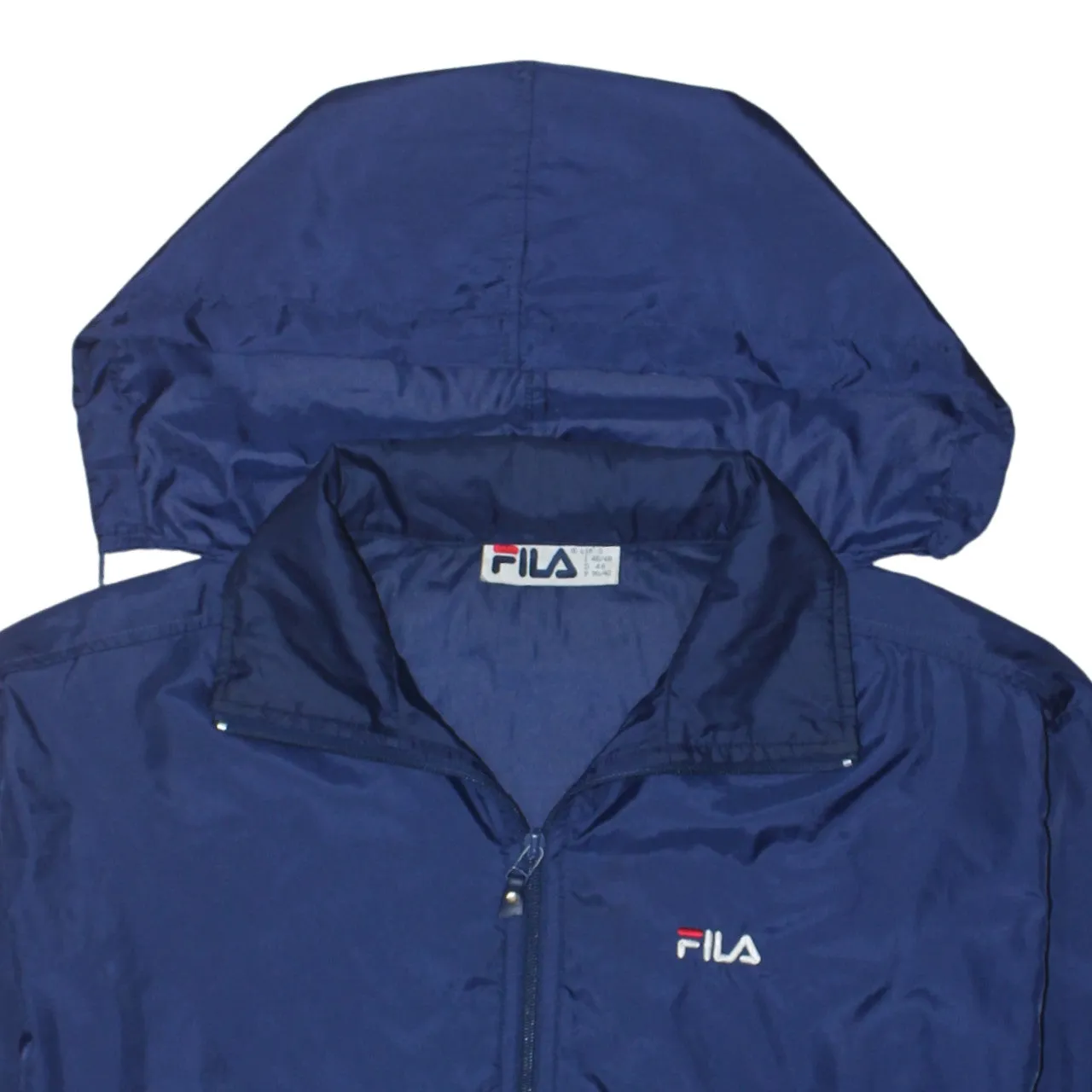 Fila Navy Blue Windbreaker Jacket Men’s Small Hooded Half Zip Embroidered Logo Pullover sold by Vintage Club product image thumbnail 3