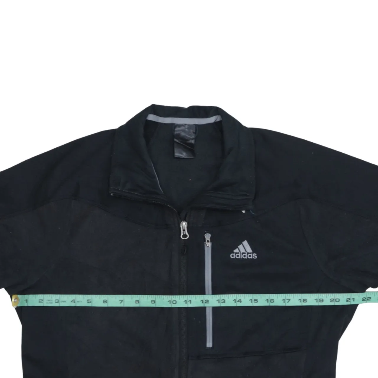 Adidas Black Fleece Jacket Men's Medium Zip Pockets Embroidered Logo Track Top sold by Vintage Club product image thumbnail 5
