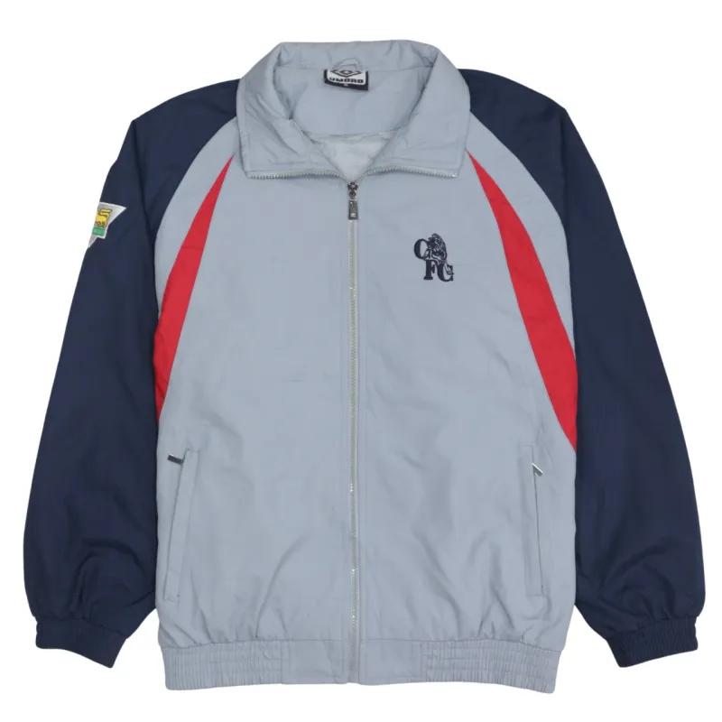 Umbro Light Grey Windbreaker Jacket Women's XLarge Full Zip Embroidered Logo Track Top made by Umbro