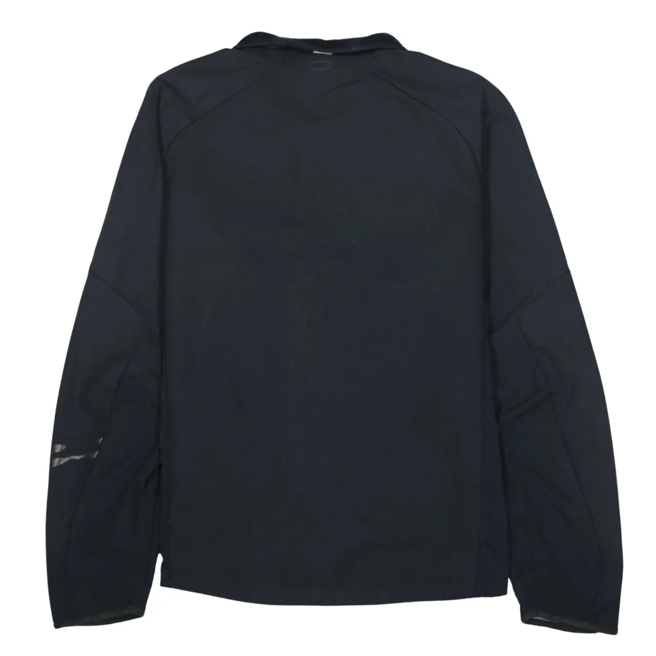 Adidas Black Windbreaker Jacket Women's Large Reflective Three Stripes Zip Pockets Outerwear sold by Vintage Club product image thumbnail 2