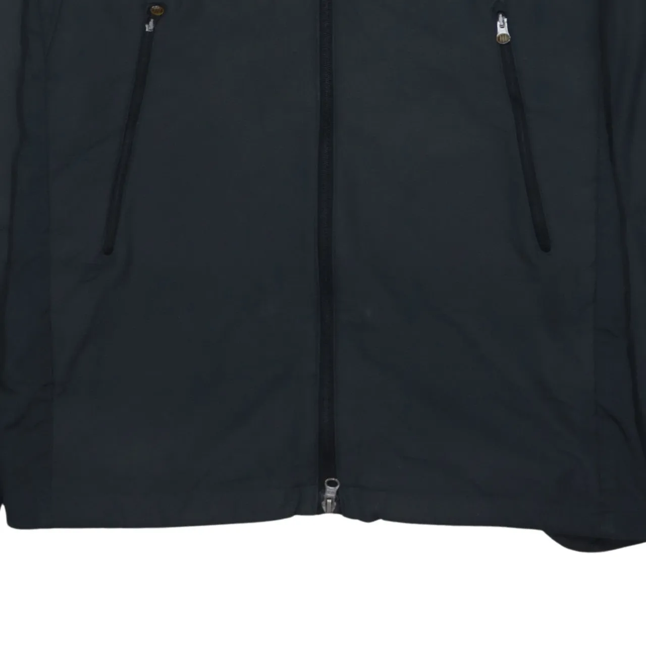 Adidas Black Windbreaker Jacket Women's Large Reflective Three Stripes Zip Pockets Outerwear sold by Vintage Club product image thumbnail 4