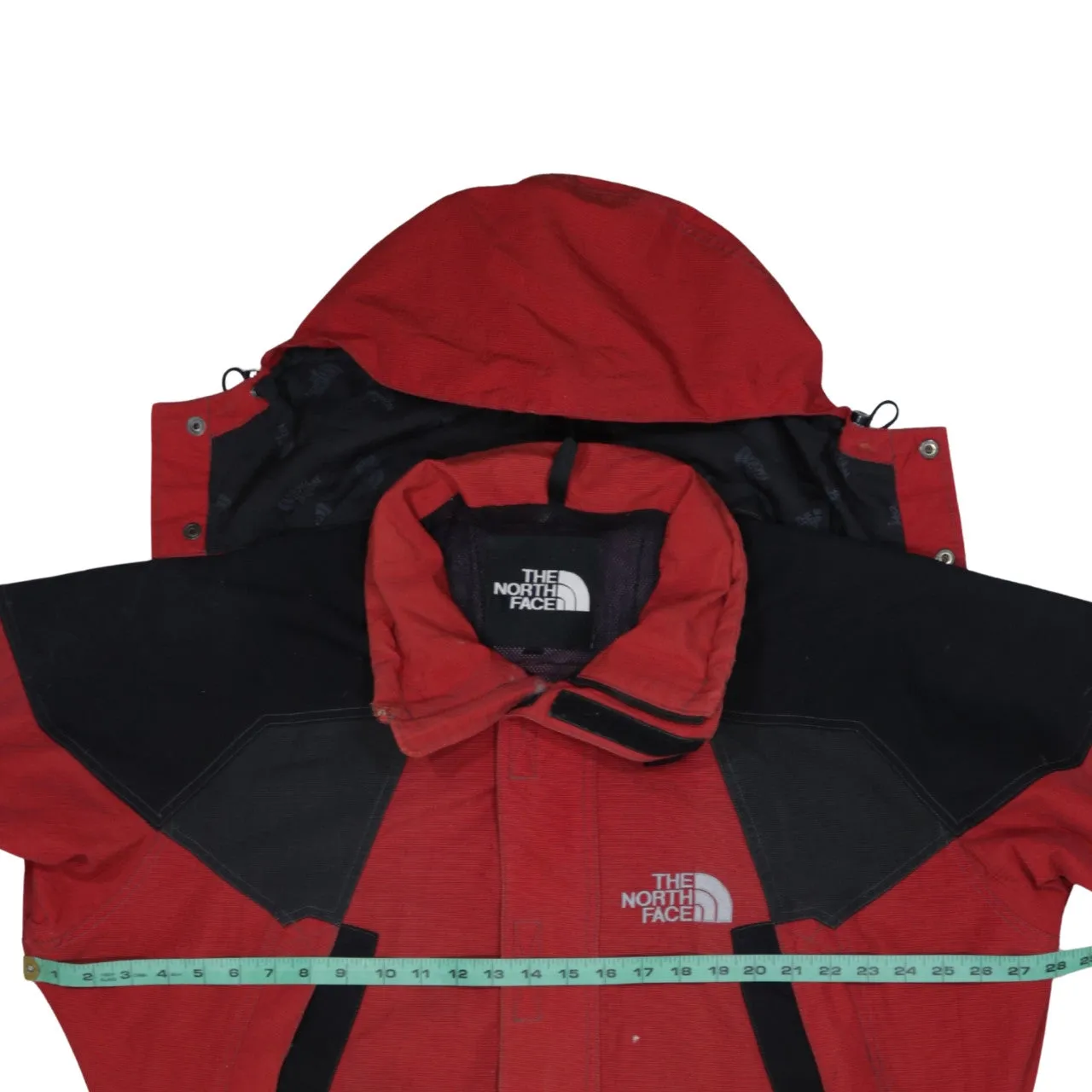 The North Face Red Black Hooded Jacket Men's Large Embroidered Logos Zip Pockets Outerwear sold by Vintage Club product image thumbnail 5