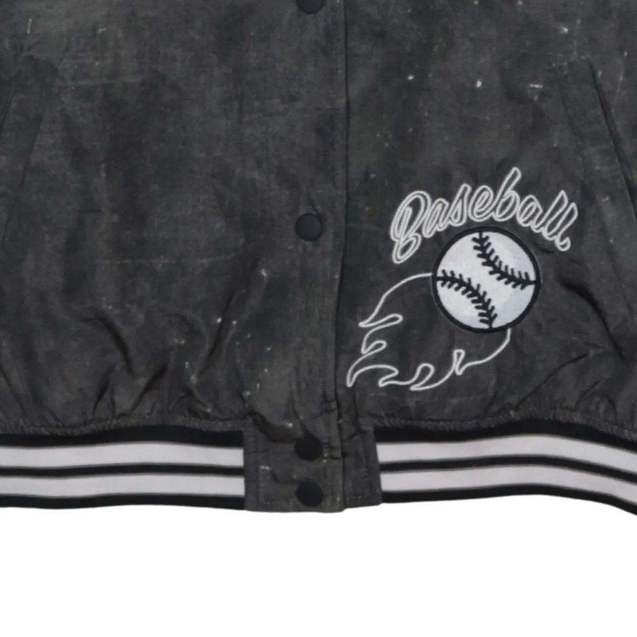 DIVIDCD Washed Black Varsity Jacket Men's Small Los Angeles B Patch Baseball Bomber sold by Vintage Club product image thumbnail 4