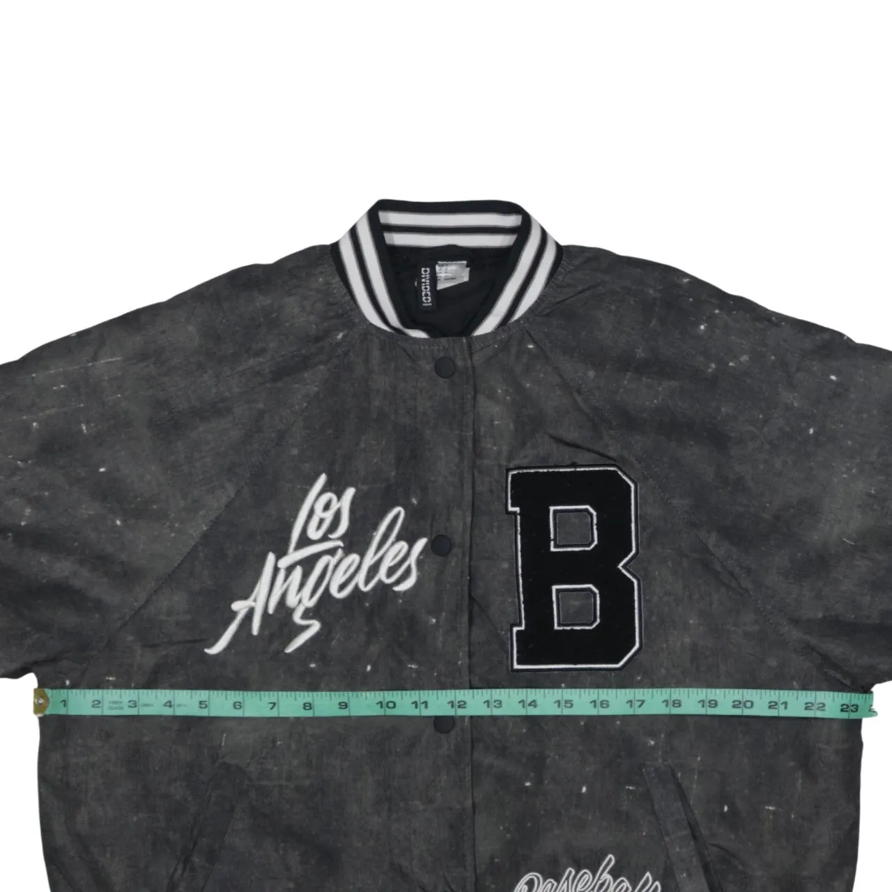 DIVIDCD Washed Black Varsity Jacket Men's Small Los Angeles B Patch Baseball Bomber sold by Vintage Club product image thumbnail 5