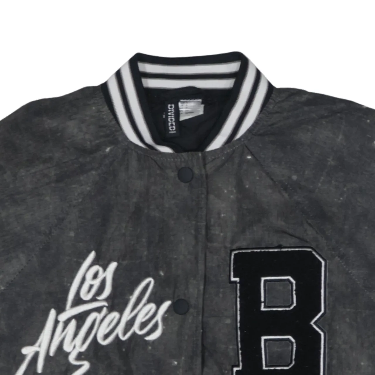 DIVIDCD Washed Black Varsity Jacket Men's Small Los Angeles B Patch Baseball Bomber sold by Vintage Club product image thumbnail 3