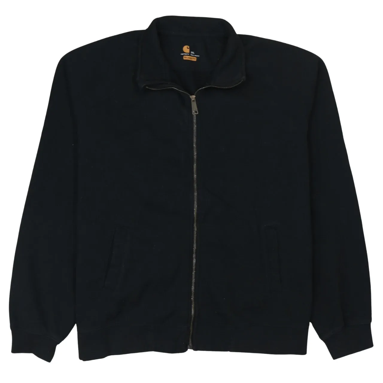 Carhartt Black Full Zip Sweatshirt Men's XXLarge Stand Collar Fleece Lined Casual Jacket sold by Vintage Club