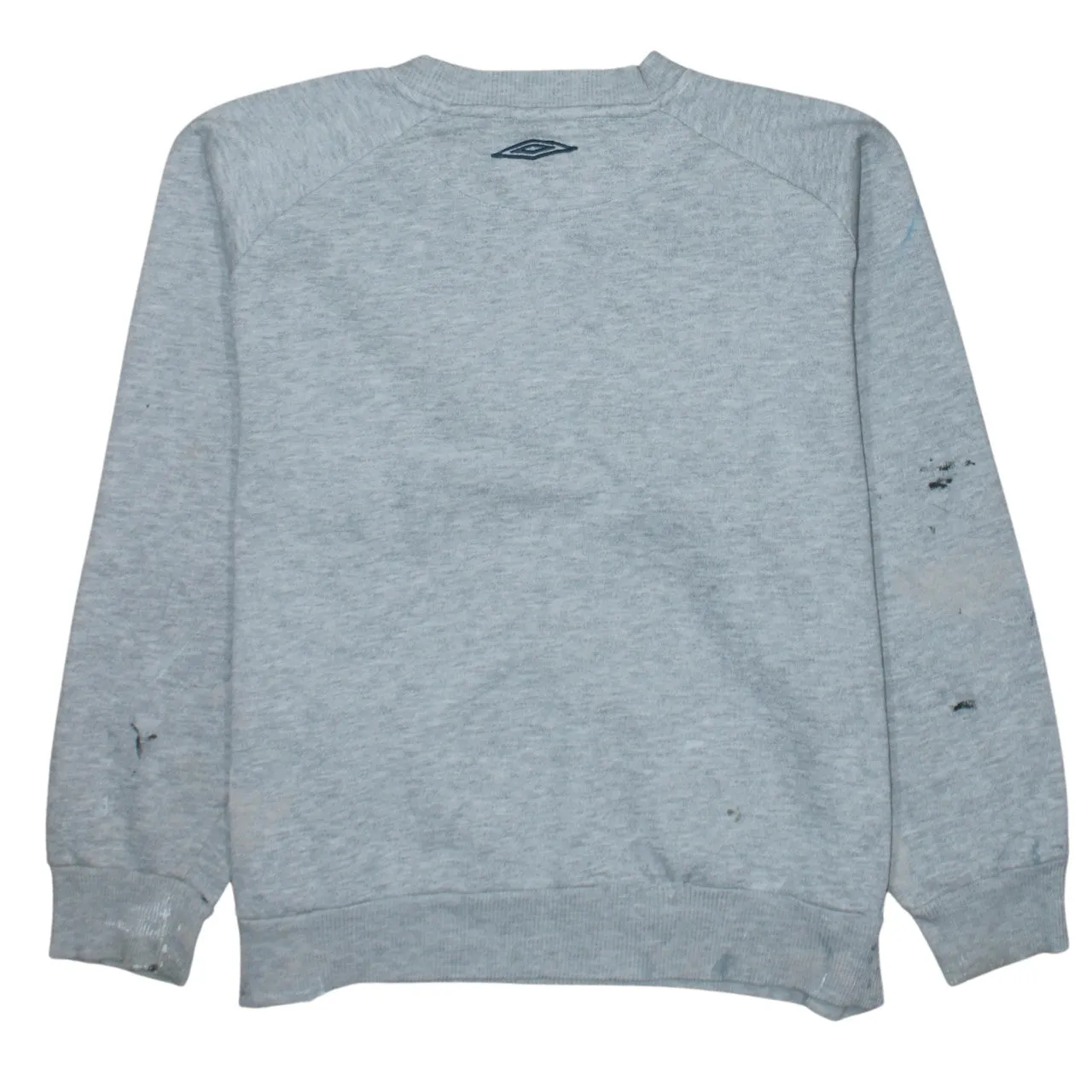 Umbro Light Grey Sweatshirt Men’s Medium Embroidered Logo Paint Marks Crewneck Pullover sold by Vintage Club product image thumbnail 2