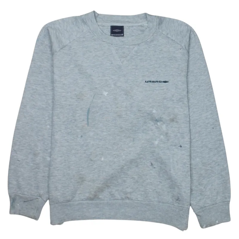 Umbro Light Grey Sweatshirt Men’s Medium Embroidered Logo Paint Marks Crewneck Pullover made by Umbro