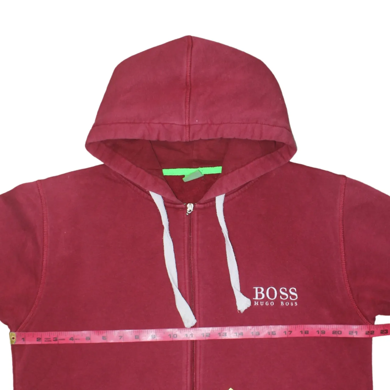 HUGO BOSS Burgundy Red Hoodie Women’s XLarge Full Zip Embroidered Logo Pockets Fleece Top sold by Vintage Club product image thumbnail 5