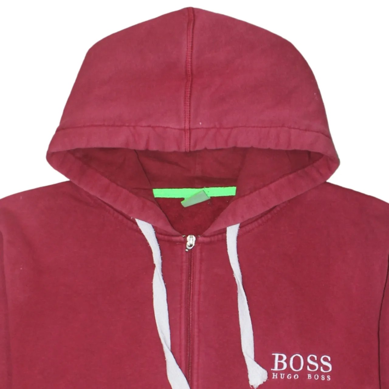 HUGO BOSS Burgundy Red Hoodie Women’s XLarge Full Zip Embroidered Logo Pockets Fleece Top sold by Vintage Club product image thumbnail 3