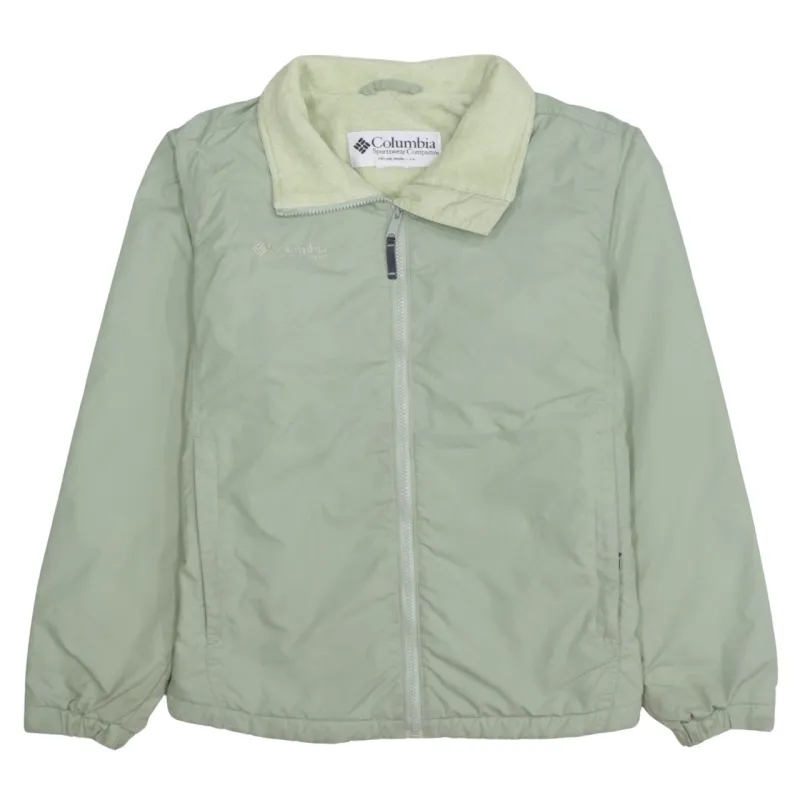 Columbia Light Sage Green Jacket Men's Medium Full Zip Fleece Lined Windbreaker Outerwear sold by Vintage Club