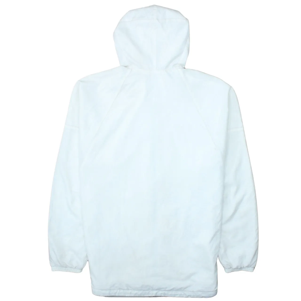 Adidas White Hooded Windbreaker Jacket Men's Medium Zip Pockets Three Stripe Logo Outerwear sold by Vintage Club product image thumbnail 2