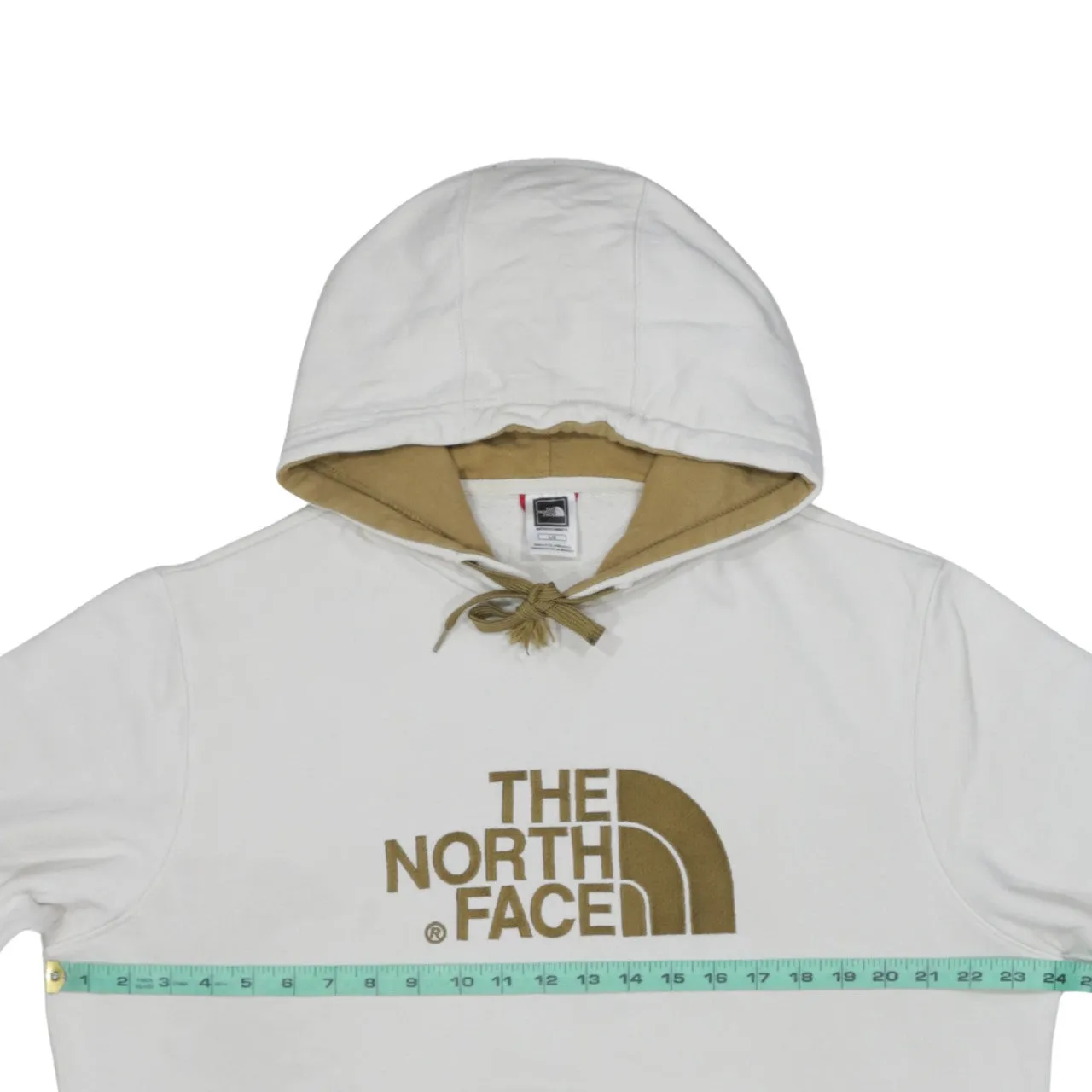 The North Face Off White Hoodie Men's Large Embroidered Logo Front Pocket Pullover Sweatshirt sold by Vintage Club product image thumbnail 5