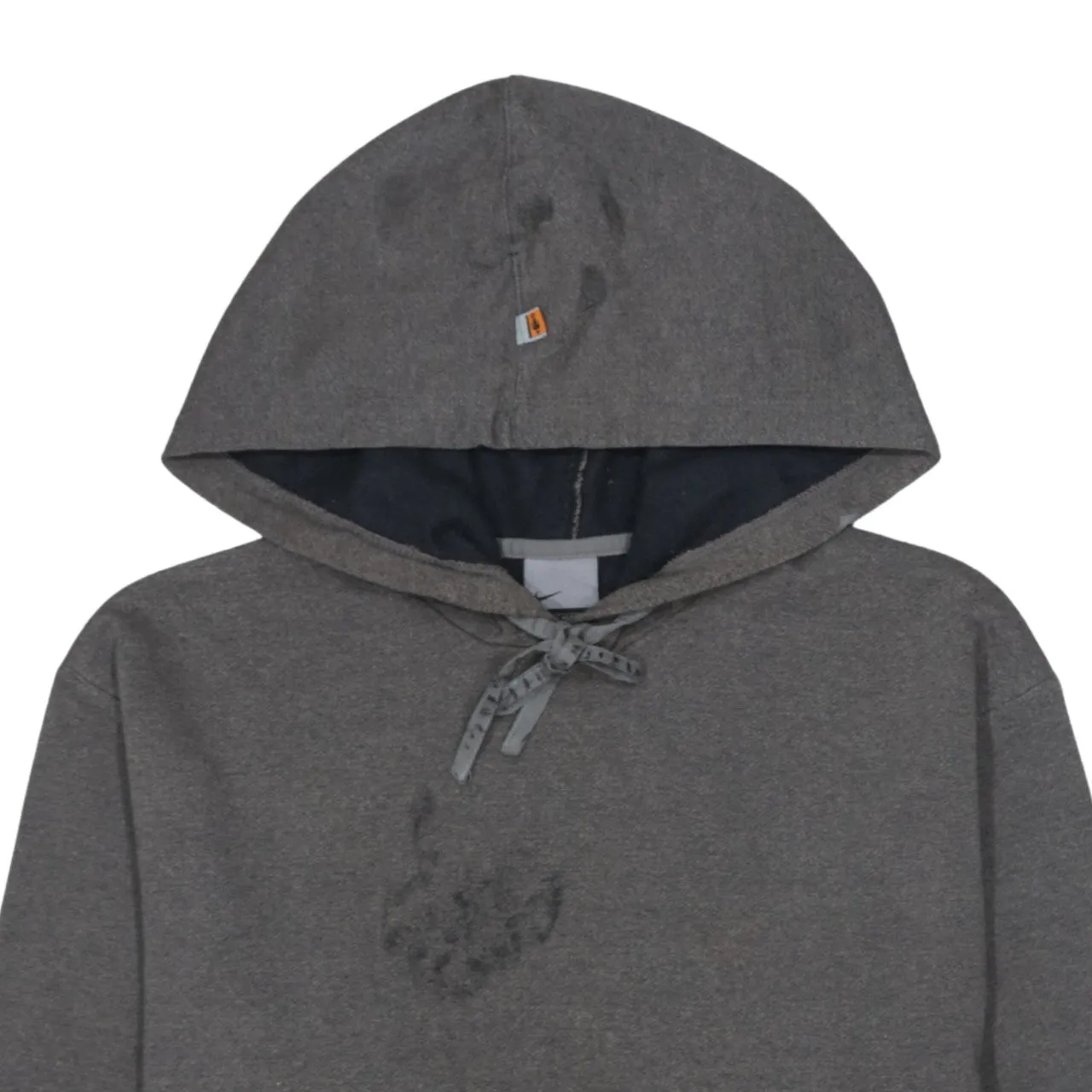 Nike Dark Grey Hoodie Men’s Small Drawstring Neck Minimal Logo Pullover Sweatshirt sold by Vintage Club product image thumbnail 3