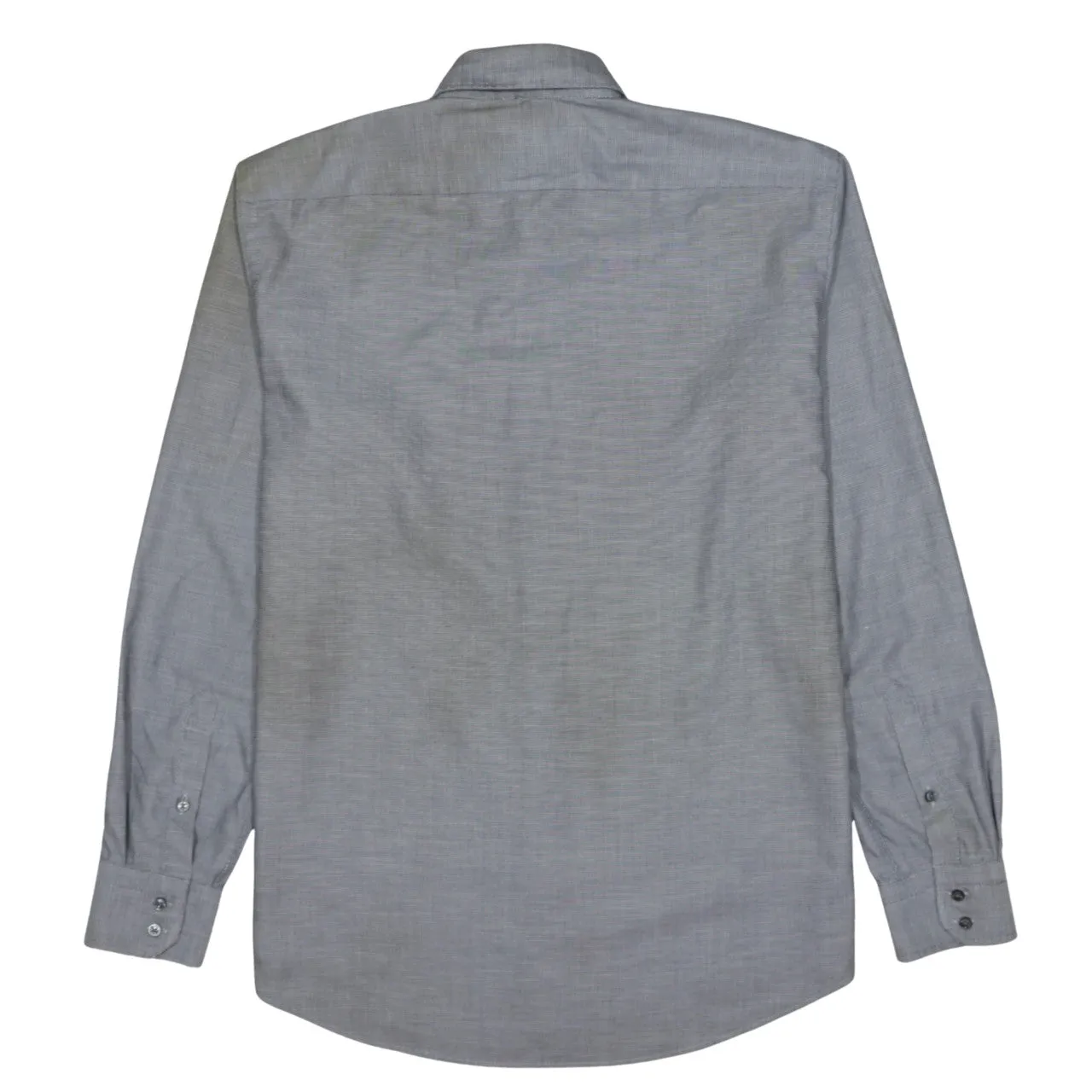 HUGO BOSS Grey Long Sleeve Shirt Men's Large Subtle Micro Check Button Up Smart Casual sold by Vintage Club product image thumbnail 2
