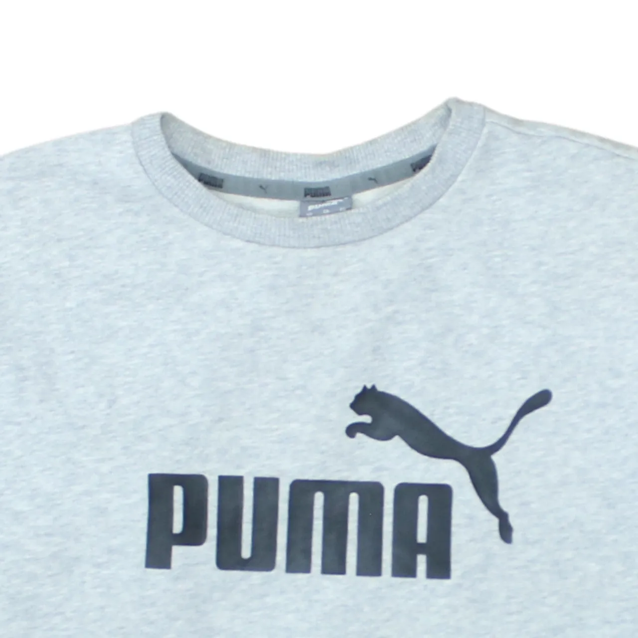 Puma Light Grey Sweatshirt Men's XSmall Printed Logo Crewneck Pullover Fleece Top sold by Vintage Club product image thumbnail 3
