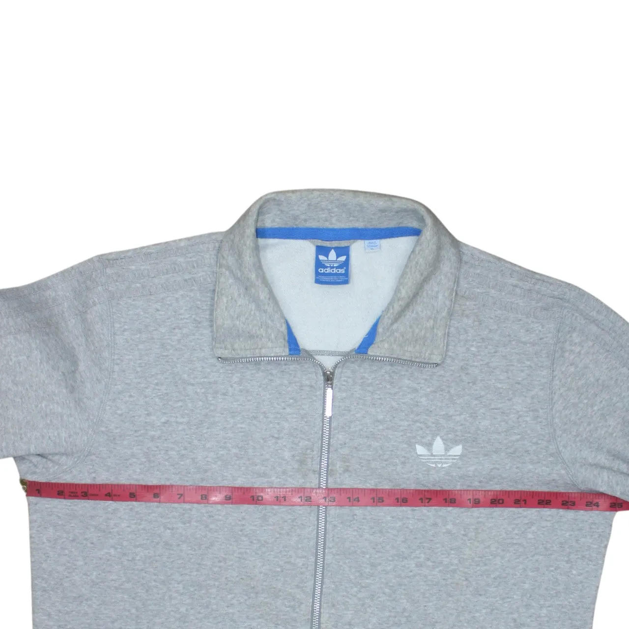 Adidas Grey Full Zip Sweatshirt Men's XLarge Embroidered Trefoil Logo Front Pockets Jacket sold by Vintage Club product image thumbnail 5