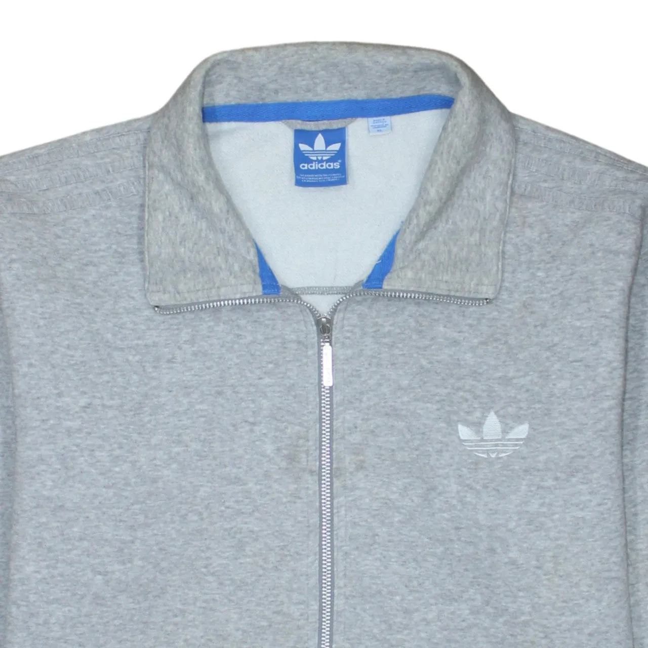 Adidas Grey Full Zip Sweatshirt Men's XLarge Embroidered Trefoil Logo Front Pockets Jacket sold by Vintage Club product image thumbnail 3