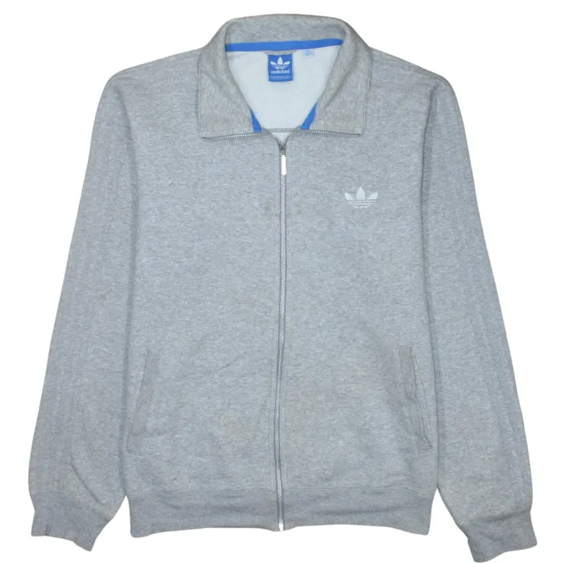 Adidas Grey Full Zip Sweatshirt Men's XLarge Embroidered Trefoil Logo Front Pockets Jacket sold by Vintage Club