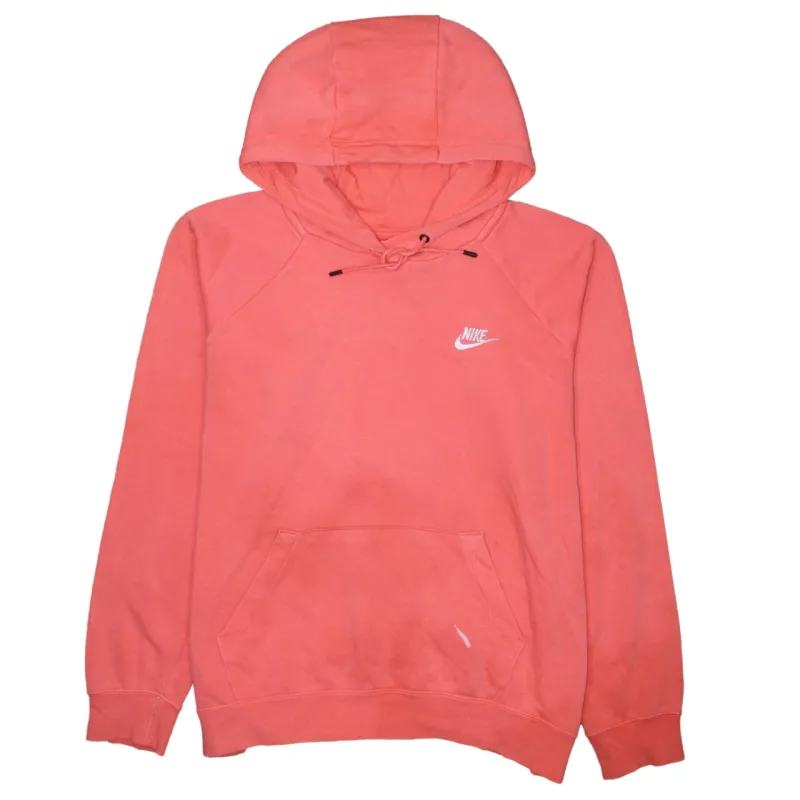 Nike Coral Pink Hoodie Women’s Large Embroidered Swoosh Front Pocket Pullover Sweatshirt sold by Vintage Club