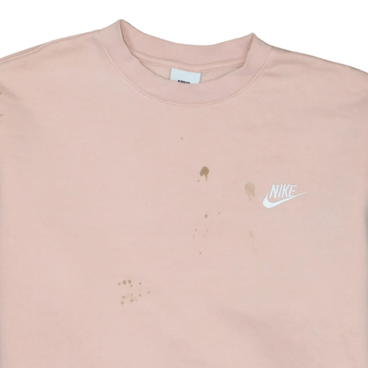 Nike Pale Pink Sweatshirt Men's Medium Printed Small Swoosh Logo Crewneck Pullover Top sold by Vintage Club product image thumbnail 3