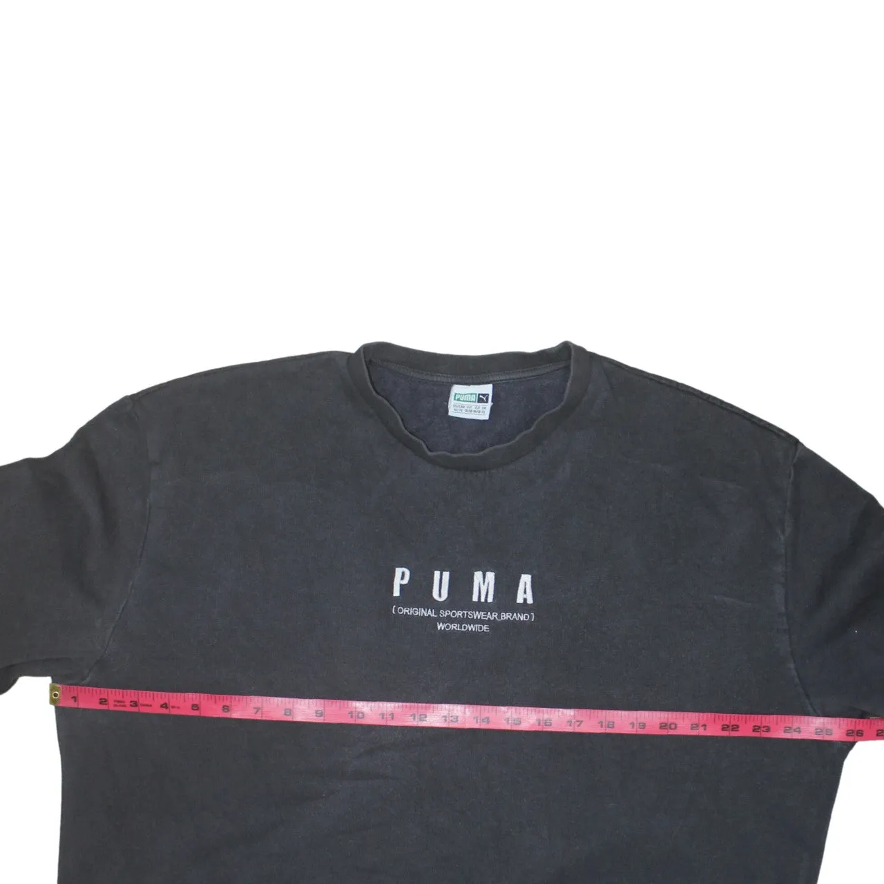 Puma Faded Black Sweatshirt Men's XLarge Embroidered Front Logo Crewneck Pullover Fleece Top sold by Vintage Club product image thumbnail 5