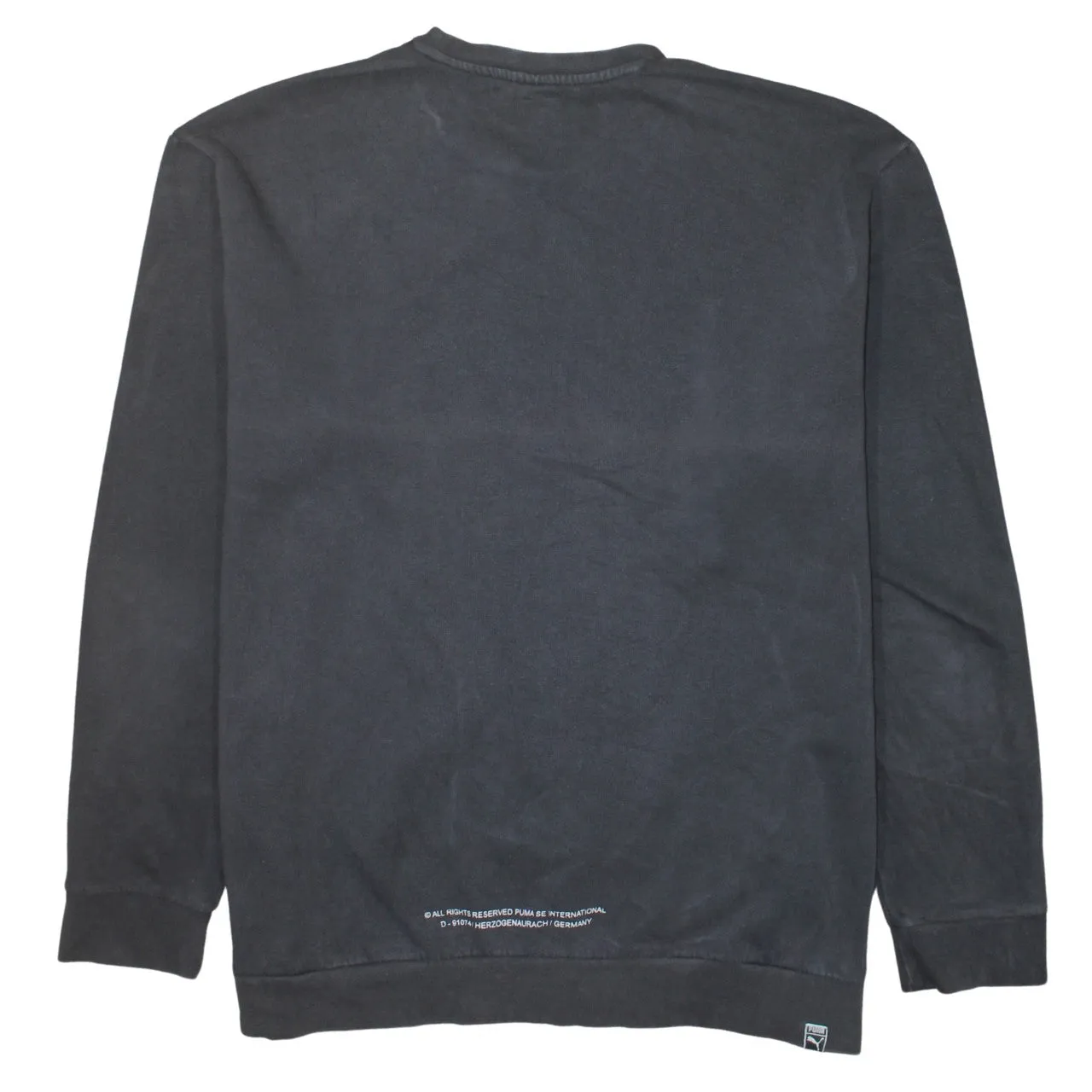 Puma Faded Black Sweatshirt Men's XLarge Embroidered Front Logo Crewneck Pullover Fleece Top sold by Vintage Club product image thumbnail 2