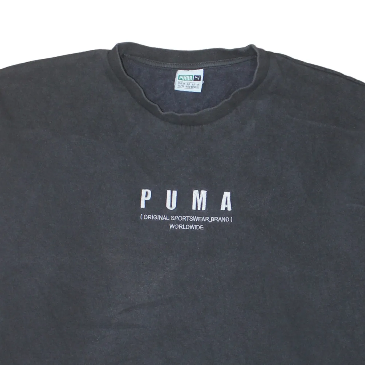Puma Faded Black Sweatshirt Men's XLarge Embroidered Front Logo Crewneck Pullover Fleece Top sold by Vintage Club product image thumbnail 3